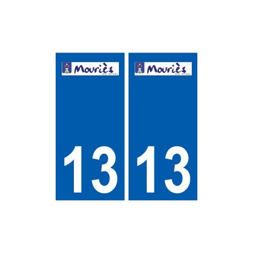 13 Mouriès logo ville autocollant plaque sticker
