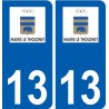 13 Le Tholonet logo ville autocollant plaque sticker