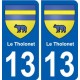 13 Le Tholonet blason ville autocollant plaque sticker