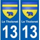 13 Le Tholonet blason ville autocollant plaque sticker