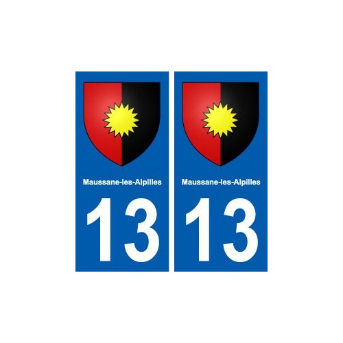 13 Maussane-les-Alpilles blason ville autocollant plaque sticker