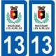 13 Maussane-les-Alpilles logo ville autocollant plaque sticker