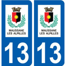 13 Maussane-les-Alpilles logo ville autocollant plaque sticker