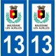 13 Maussane-les-Alpilles logo ville autocollant plaque sticker