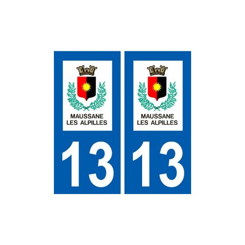 13 Maussane-les-Alpilles logo ville autocollant plaque sticker