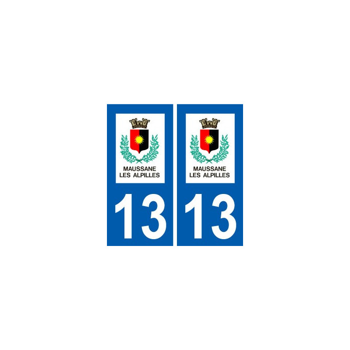 13 Maussane-les-Alpilles logo ville autocollant plaque sticker