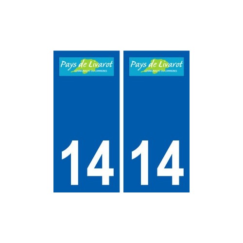 14 Livarot logo ville autocollant plaque immatriculation département