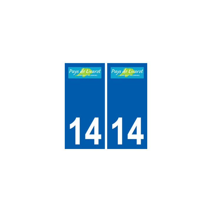 14 Livarot logo ville autocollant plaque immatriculation département