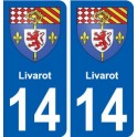 14 Livarot blason ville autocollant plaque sticker