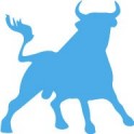 Etiqueta engomada de toro toro españa pegatinas adhesivas de color azul turquesa