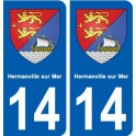 14 Hermanville-sur-Mer blason ville autocollant plaque sticker