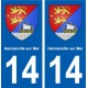 14 Hermanville-sur-Mer blason ville autocollant plaque sticker