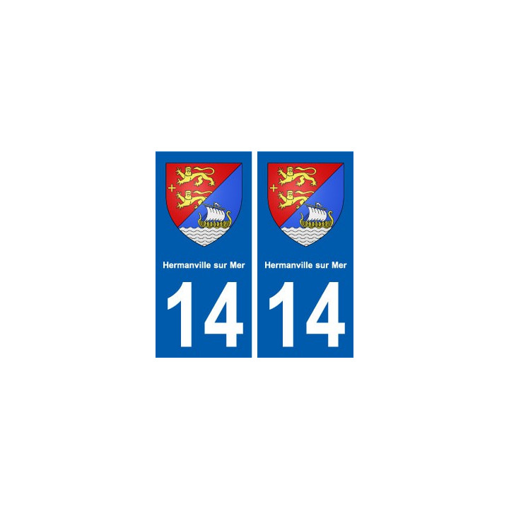 14 Hermanville-sur-Mer blason ville autocollant plaque sticker