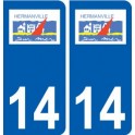 14 Hermanville-sur-Mer logo ville autocollant plaque sticker