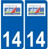 14 Hermanville-sur-Mer logo ville autocollant plaque sticker