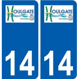 14 Houlgate logo ville autocollant plaque immatriculation département
