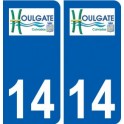 14 Houlgate logo ville autocollant plaque immatriculation département