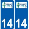 14 Houlgate logo ville autocollant plaque immatriculation département