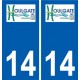14 Houlgate logo ville autocollant plaque immatriculation département