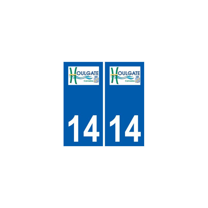 14 Houlgate logo ville autocollant plaque immatriculation département