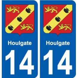 14 Houlgate blason ville autocollant plaque sticker