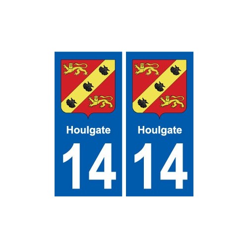14 Houlgate blason ville autocollant plaque sticker