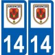 14 Argences logo ville autocollant plaque sticker