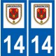 14 Argences logo ville autocollant plaque sticker