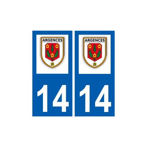 14 Argences logo ville autocollant plaque sticker