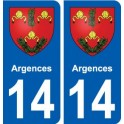 14 Argences logo ville autocollant plaque sticker