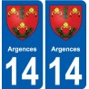 14 Argences logo ville autocollant plaque sticker