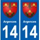 14 Argences logo ville autocollant plaque sticker