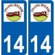 14 Villers-Bocage logo ville autocollant plaque sticker