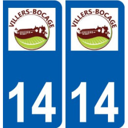 14 Villers-Bocage logo ville autocollant plaque sticker