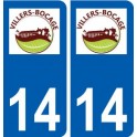 14 Villers-Bocage logo ville autocollant plaque sticker