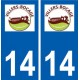 14 Villers-Bocage logo ville autocollant plaque sticker