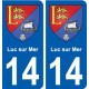 14 Luc-sur-Mer blason ville autocollant plaque sticker