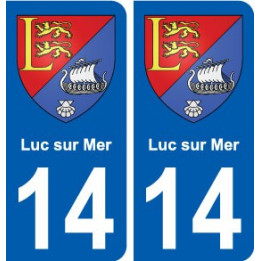 14 Luc-sur-Mer blason ville autocollant plaque sticker