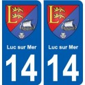 14 Luc-sur-Mer blason ville autocollant plaque sticker