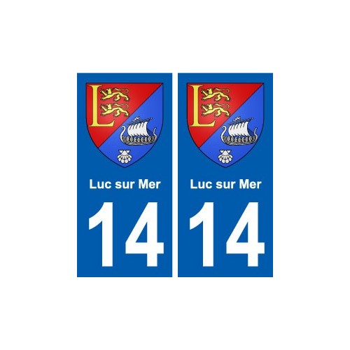 14 Luc-sur-Mer blason ville autocollant plaque sticker