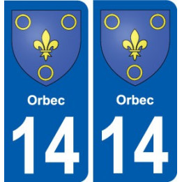 14 Orbec blason ville autocollant plaque sticker