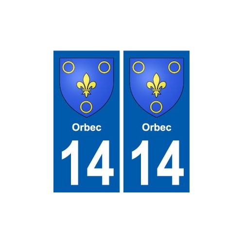 14 Orbec blason ville autocollant plaque sticker