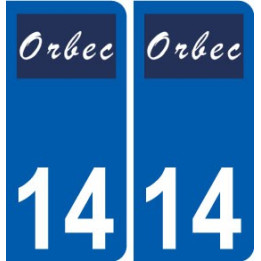 14 Orbec logo ville autocollant plaque sticker