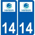 14 Verson logo ville autocollant plaque sticker