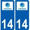 14 Verson logo ville autocollant plaque sticker