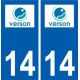 14 Verson logo ville autocollant plaque sticker