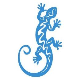 Salamandre autocollant sticker adhésif bleu lézard