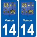 14 Verson logo ville autocollant plaque sticker