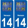14 Verson logo ville autocollant plaque sticker