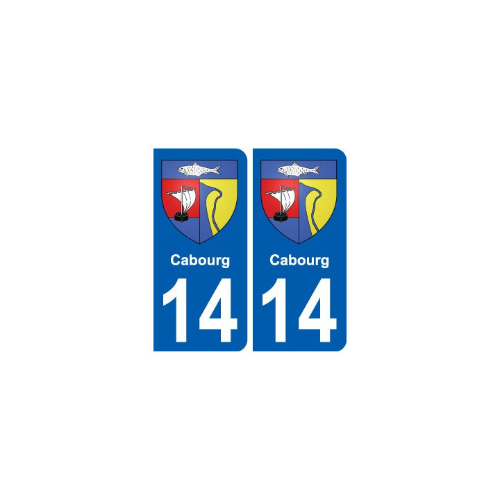 14 Cabourg blason ville autocollant plaque sticker